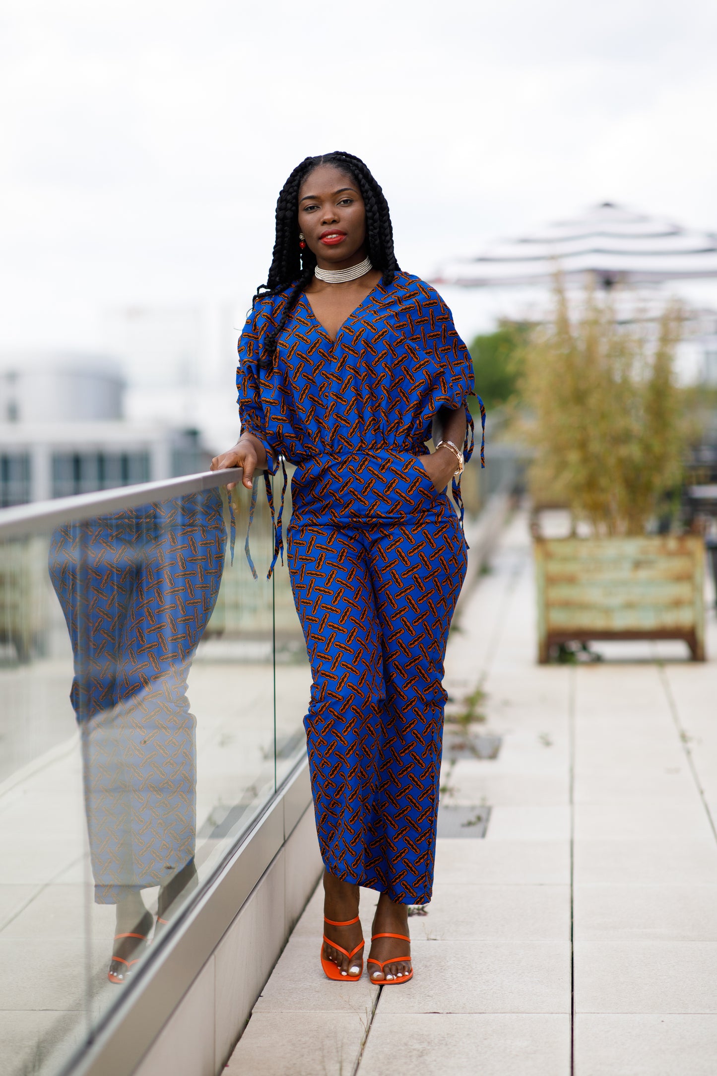 SHOLA AFRICAN PRINT JUMPSUIT