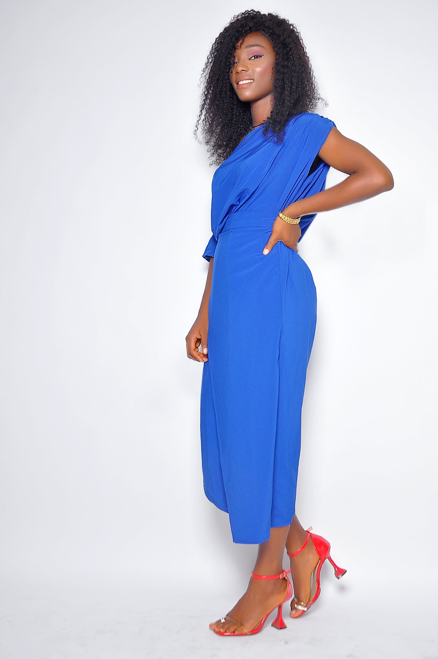 IFEOMA MIDI WRAP DRESS