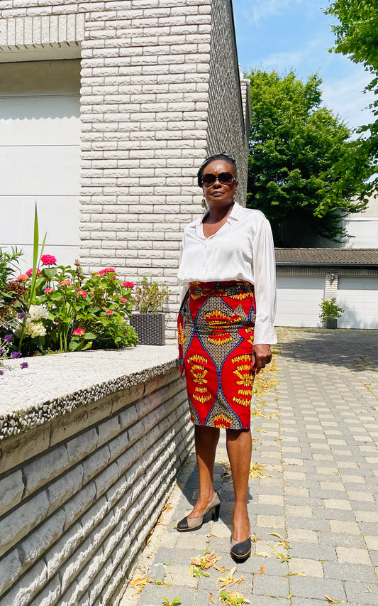 ULOAKU AFRICAN PRINT MIDI SKIRT