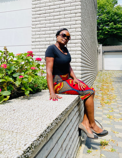 ULOAKU AFRICAN PRINT MIDI SKIRT